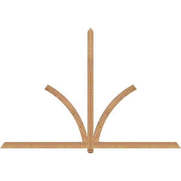 Ekena Millwork Redmond Timber Gable Bracket, Western Red Cedar, 108"W x 72"H x 3 1/2"D x 3 1/2"F, 16/12 Pitch GBW108X72X0404RED00SWR - main